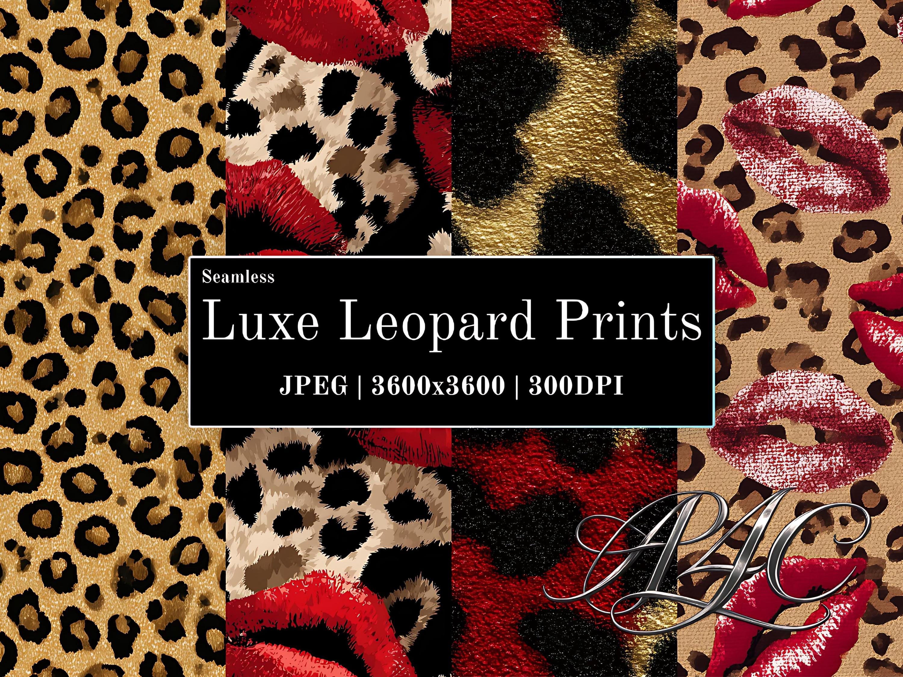 Luxe Leopard Seamless Digital Paper Pack, Glam Animal Print Backgrounds ...