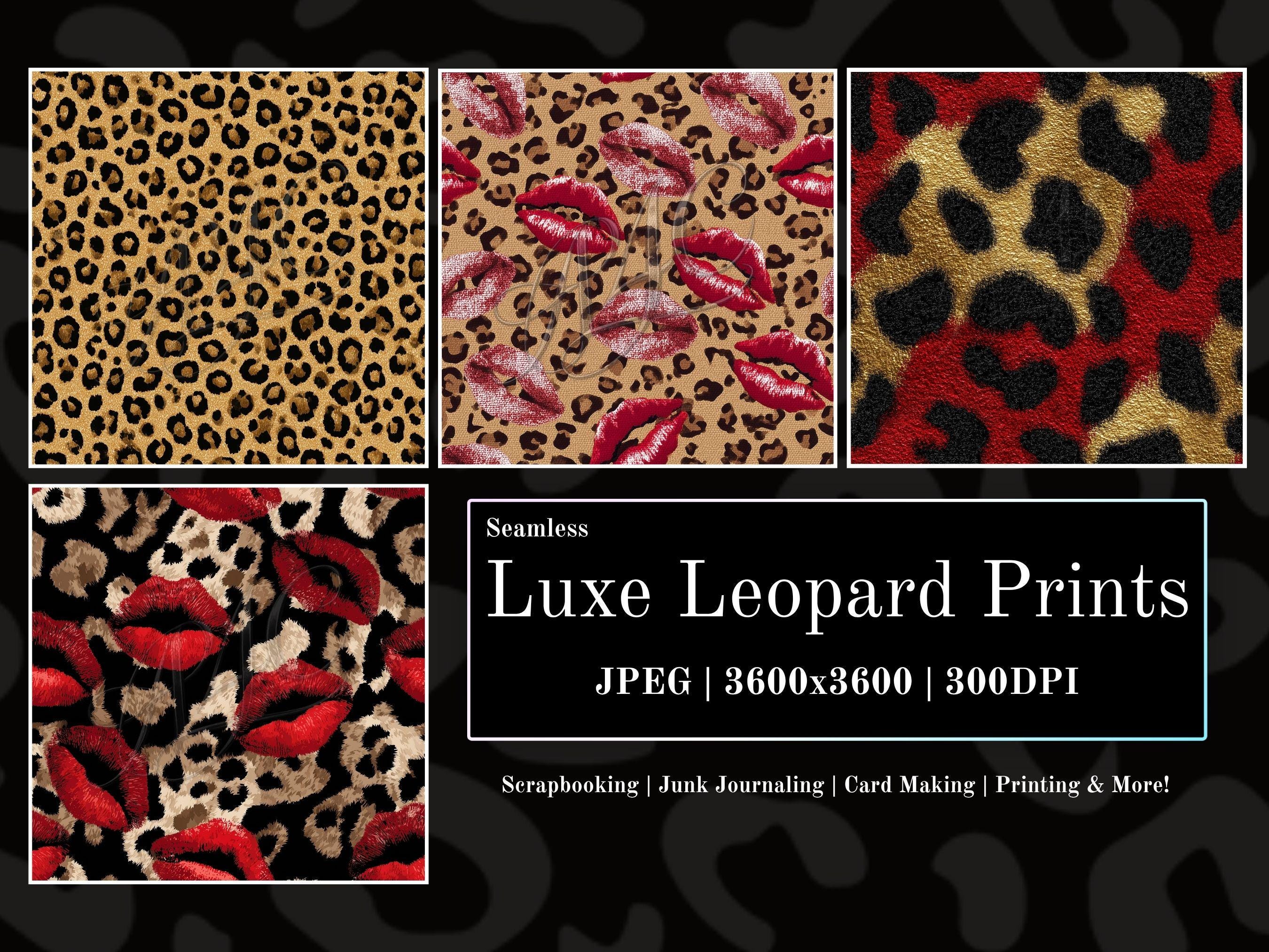 Luxe Leopard Seamless Digital Paper Pack, Glam Animal Print Backgrounds ...