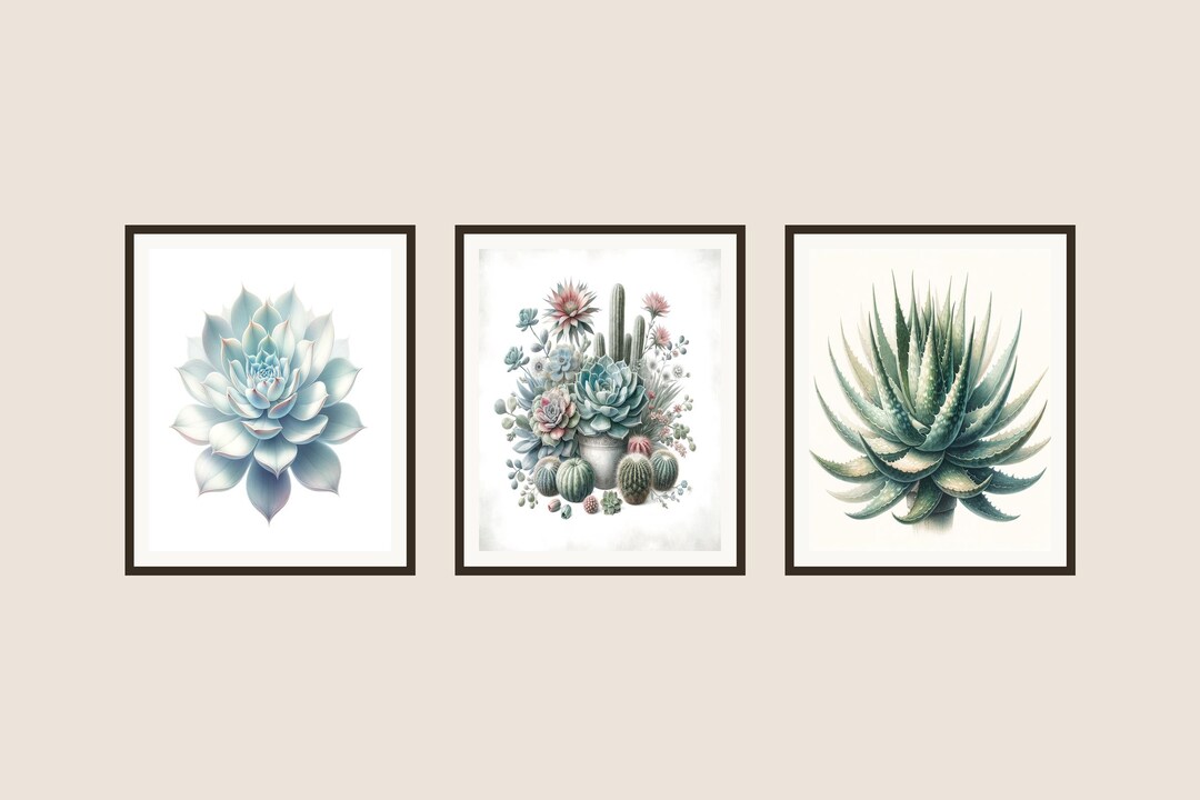 Succulent Garden Printable Wall Art | Digital Download Print Set - Etsy