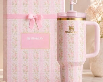 Blooming Heirloom Stanley 40oz Tumbler – Pink Floral LoveShackFancy Collection