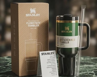 Stanley 40oz Quencher H2.0 Green Tumbler | Insulated Travel Mug with Handle