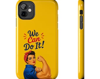 We Can Do It! Rosie the Riveter Style Women Power Motivation Muscle Diamond Yes We Can Phone Case | Magnetic Impact-Resistant Case