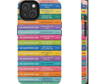 The Babysitters Club Bücher Serie Bunte Regenbogen Titel Nostalgische 80er Jahre Kinder Lesebibliothek Stapel Telefon Hülle Abdeckung