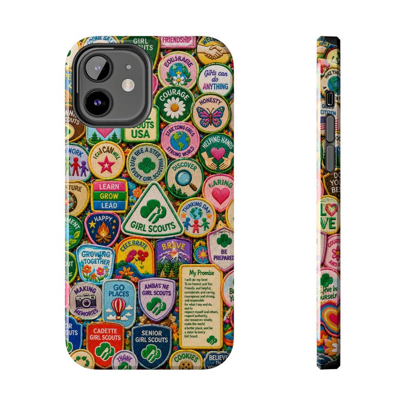 Girl Scout Badge Merit Patch Troop Leader Community Nostalgic Girly Feminine Teamwork Collage Phone Case | Magnetic Impact-Resistant Case image 10