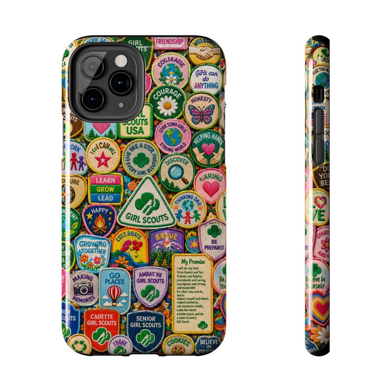 Girl Scout Badge Merit Patch Troop Leader Community Nostalgic Girly Feminine Teamwork Collage Phone Case | Magnetic Impact-Resistant Case image 14