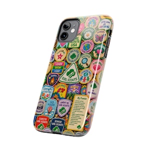 Girl Scout Badge Merit Patch Troop Leader Community Nostalgic Girly Feminine Teamwork Collage Phone Case | Magnetic Impact-Resistant Case image 2