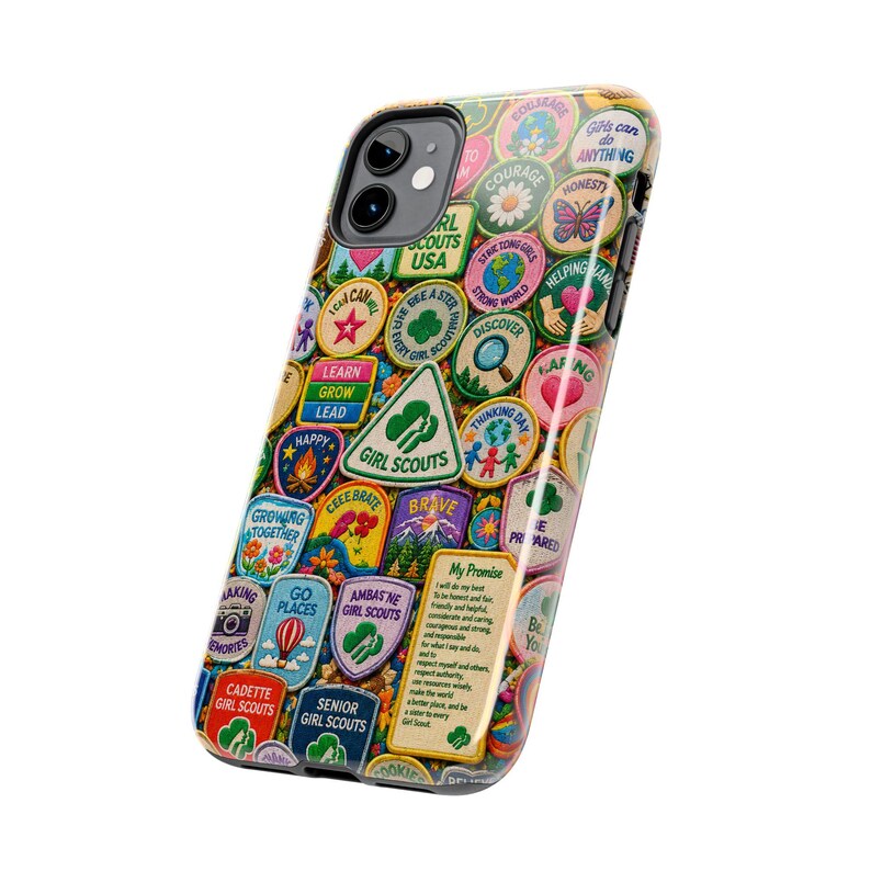 Girl Scout Badge Merit Patch Troop Leader Community Nostalgic Girly Feminine Teamwork Collage Phone Case | Magnetic Impact-Resistant Case image 2