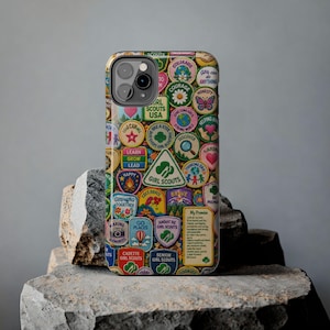 Girl Scout Badge Merit Patch Troop Leader Community Nostalgic Girly Feminine Teamwork Collage Phone Case | Magnetic Impact-Resistant Case image 9