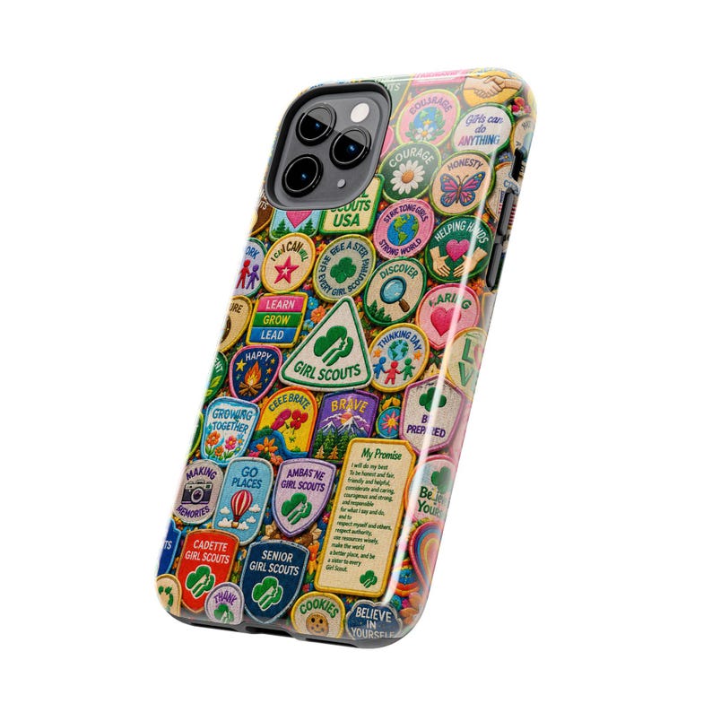 Girl Scout Badge Merit Patch Troop Leader Community Nostalgic Girly Feminine Teamwork Collage Phone Case | Magnetic Impact-Resistant Case image 5