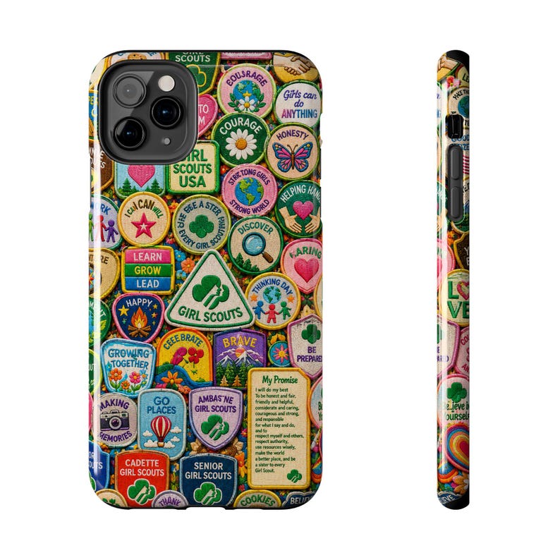Girl Scout Badge Merit Patch Troop Leader Community Nostalgic Girly Feminine Teamwork Collage Phone Case | Magnetic Impact-Resistant Case image 17