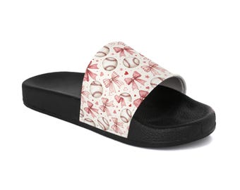 Baseball Mom Women's Slide Sandals | Soft Slide Sandal Sports Mom