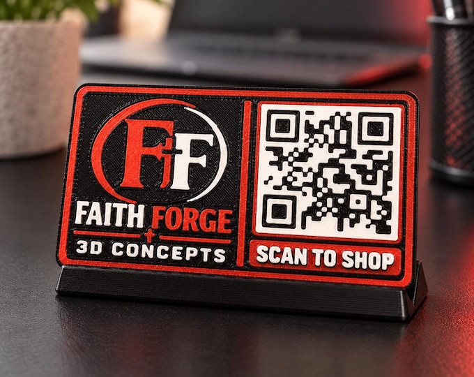 Featured listing image: Custom 3D Printed Business Cards, Durable Plastic, QR Code (Min. 25)