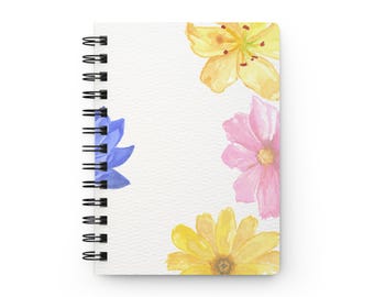 Watercolor Wildflowers Spiral Journal | Floral Notebook, Spring Stationery