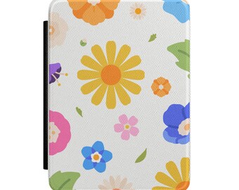 Colorful Floral Pattern Kindle Case | Daisy Flower Sleeve, Spring Botanical Cover