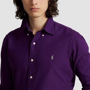 Camisa Oxford de manga larga con botones de Polo Ralph Lauren / Algodón, logotipo del pony bordado