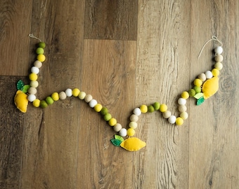 Sweet Citrus Garland | Handmade Felt Lemon Garland