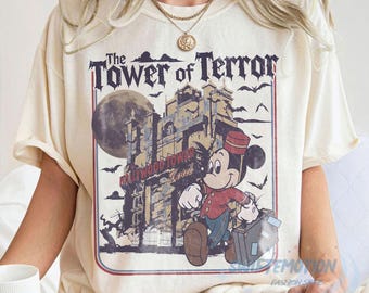 Disney Tower of Terror png, Vintage Mickey Mouse Hollywood Tower png, Twilight Zone Disney Ride png, Spooky Halloween Disney png