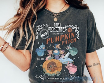 Retro Fairy Godmother’s Enchanted Pumpkin Patch png, Cinderella Jag Gus svg, Bibbidi Bobbidi Boo Fall Vibes, Disney Thanksgiving Trip Gift