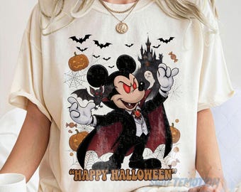 Vintage Disney Halloween Couple png, Mickey Vampire Minnie Witch png, Spooky Disney Couple night party, Halloween Trip 2026, Mickey Ghost