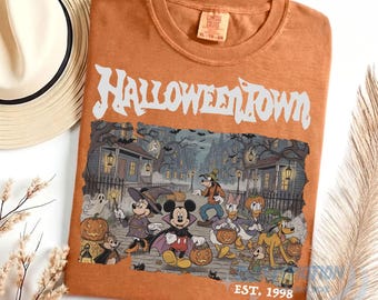 Halloween town Disney PNG, Mickey and Friends Halloween PNG, Mickey Minnie Halloween SVG, Halloween Disneyland trip png, Digital download
