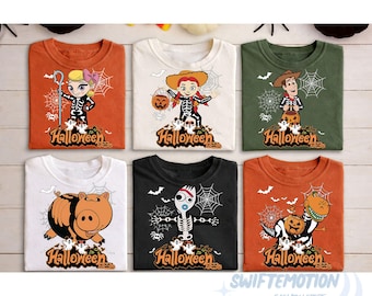 Bundle Disney Toy Story Skeleton Halloween png, Family & Group Halloween Party with Buzz, Woody, Jessie, Alien, Bo Peep, Rex Characters