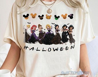 Disney Halloween coquette princess png, Princess Spooky season svg, Halloween Princess Ghost png, Mickey Balloons png, Disney Princess gift