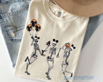 Funny Dancing Skeleton Mickey Ears Halloween Pumpkin png, Mickey's Not So Scary Party png, Disneyland Vacation Holiday Family Gift