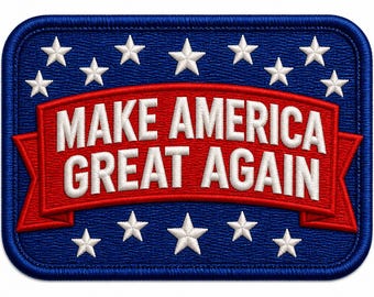 Make America Great Again Patch 4 Inch Embroidered Patch | MAGA Patch for Jacket, Vest, Hat & Backpack | Patriotic American Patch Gift