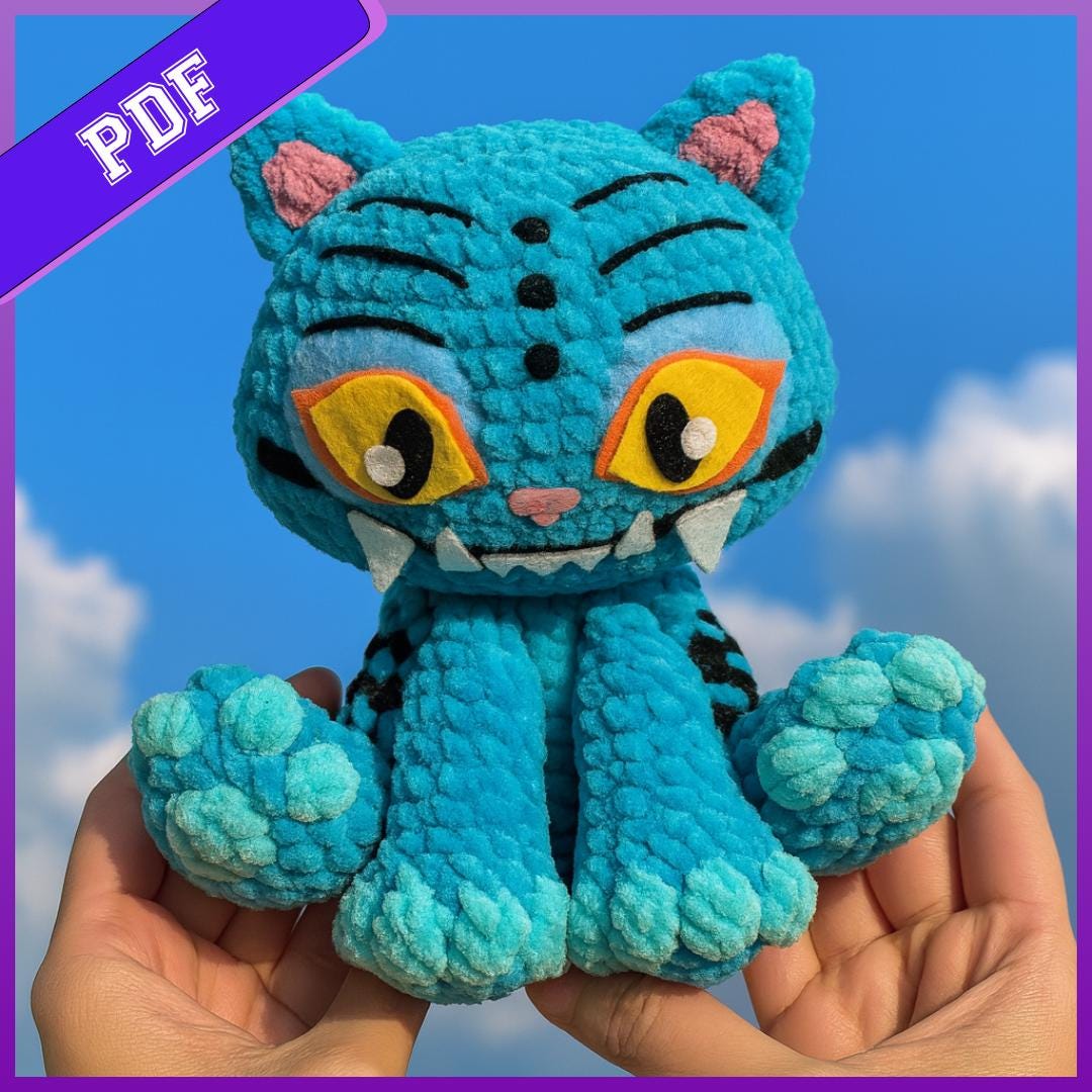 30 Tiger Crochet Patterns: Realistic, Cute, and Giftable Designs for Every Crocheter 23 Blue Tiger Crochet Pattern Bundle | Kitty, Plant, Hat