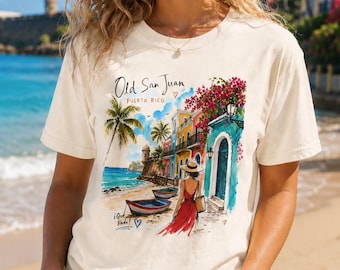 Old San Juan Puerto Rico Shirt, Comfort Colors 1717 Travel Tee, Puerto Rican Vacation Shirt, Caribbean Beach Graphic T-Shirt
