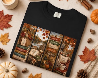 Fall Book Lover PNG, Cozy Autumn Books Design, Reading Shirt PNG, Sublimation File, DTF Transfer Design, Instant Download