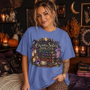 Owens Sisters Book Club Shirt, Practical Magic Tee, Witchy Book Lover Shirt, Comfort Colors 1717, Fall Reading Tee, Magic Book Club Gift image 12