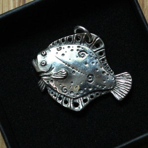 Flatfish Charm, Sterling Silver