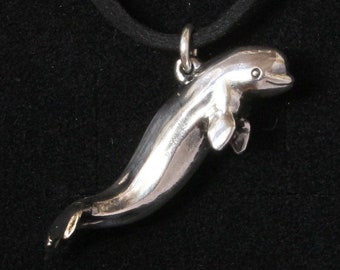 Beluga Whale Pendant, Sterling Silver
