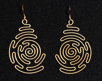 Spiral Labyrinth, wire wrapped earrings