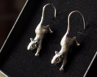 Little Rats Sterling Silver Earrings - Etsy