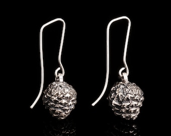 Silver Pinecone Earrings