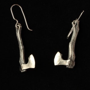 Viking Battle Axes Sterling Silver Earrings