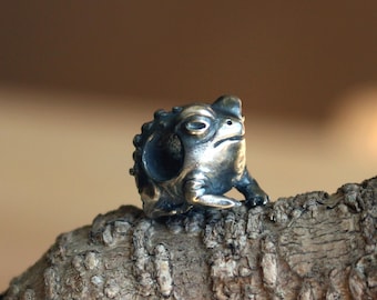 Rain Frog, Sterling Silver Bead