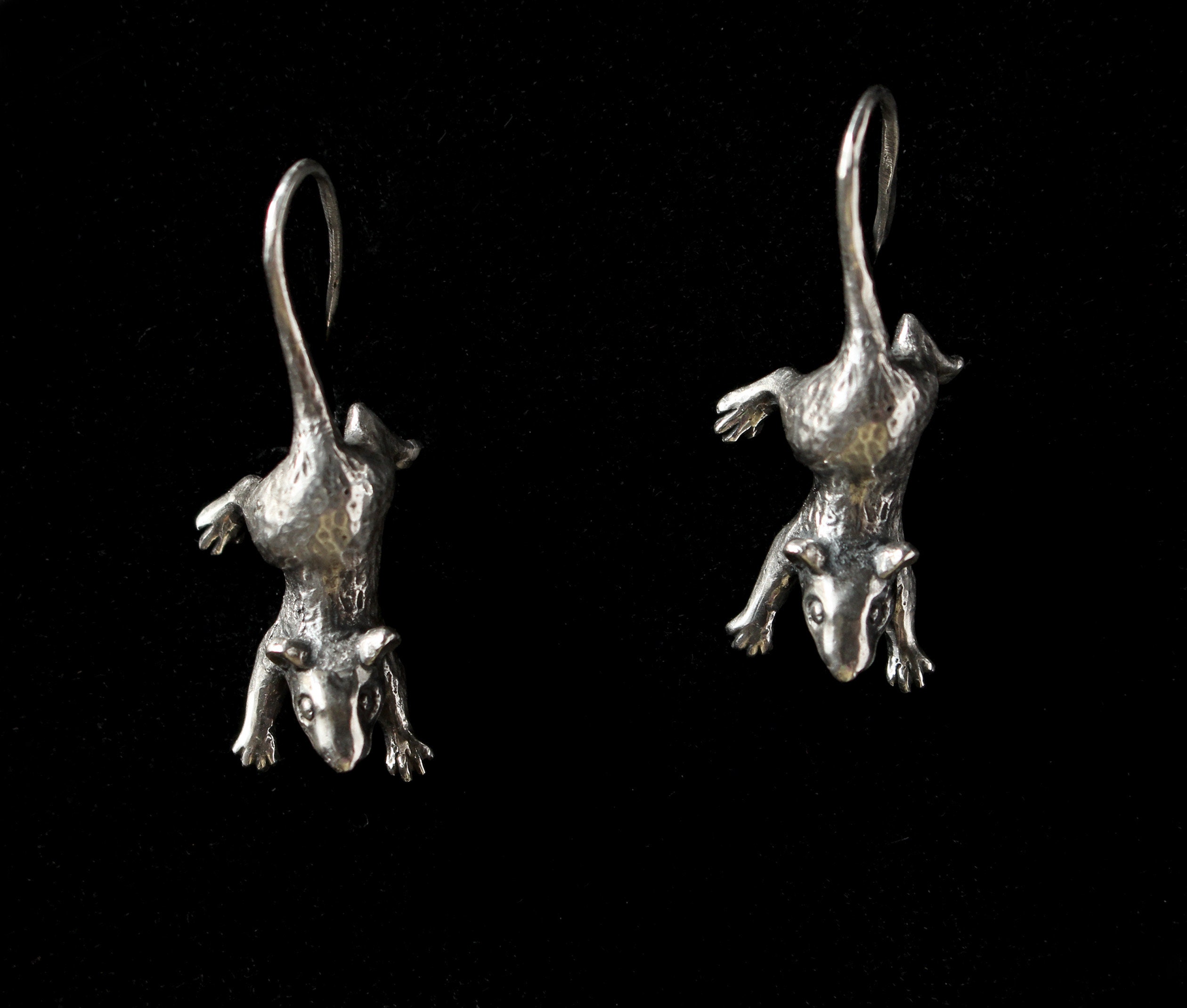 Little Rats Sterling Silver Earrings - Etsy