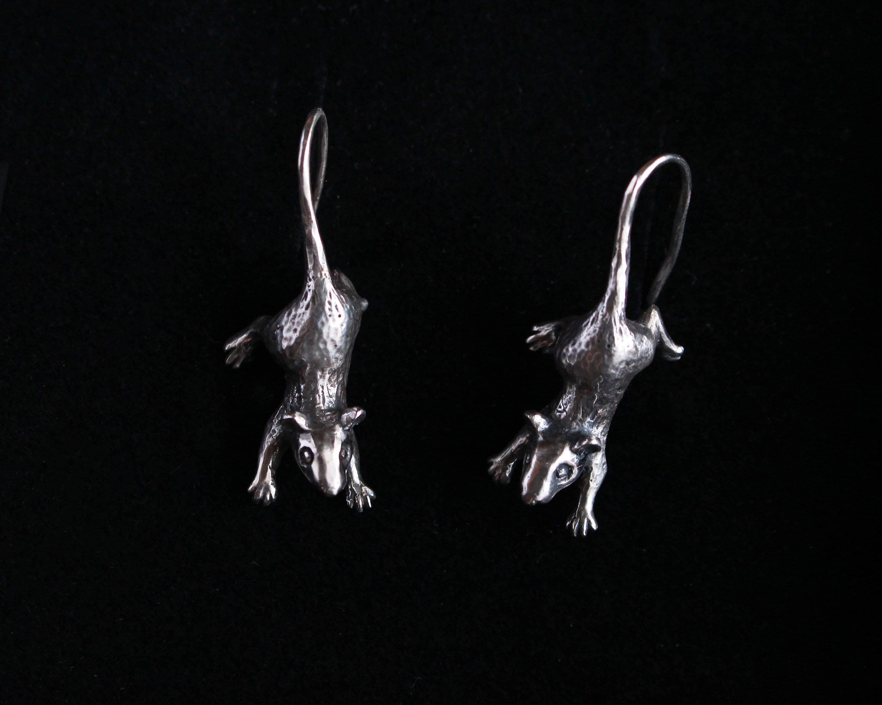 Little Rats Sterling Silver Earrings - Etsy