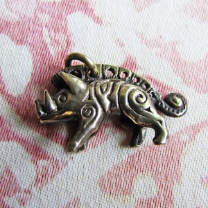 Wild  Boar Viking Style Pendant, Gullinbursti, Cast Brass