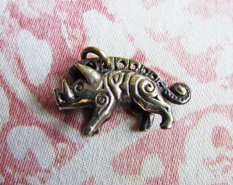 Wild  Boar Viking Style Pendant, Gullinbursti, Cast Brass