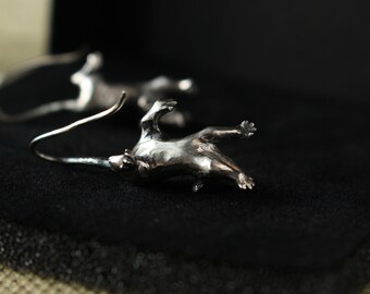 Little Rats Sterling Silver Earrings - Etsy