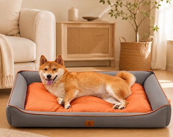 Waterproof Orthopedic Dog Bed, Washable Pet Mat Bed for Small Medium Large Dogs, Scratch Resistant Puppy Cushion, Cozy Scandinavian Pet Sofa