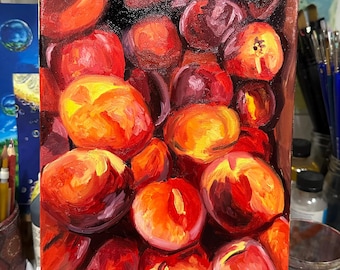 April Peaches Oil Painting