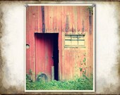 Barn Door Photo Red Rustic Oregon--Fine Art Lomography 8x10