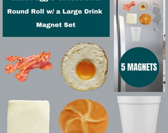 Bacon, Egg, and Cheese w/ Large Drink Magnet Set