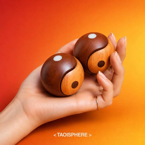 Hand-turned from thunder-struck jujube wood, this yin yang fidget ball is a tactile desk sculpture that rewards closer inspection every time.
