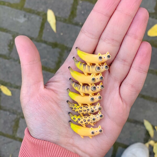 Micro Banana Cat OOAK Art Doll